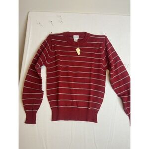Hudsons Mens 100% Acrylic Sweater Pullover Sweater Red/gray Size Lg NEW VTG